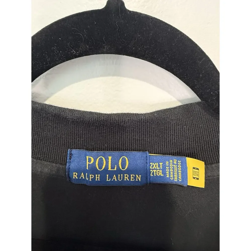 Polo Ralph Lauren Men’s 2XLT Black Short Sleeve 100% Cotton Polo Logo Casual